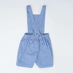 Schnittmuster Latzhose MAX in blau-weiß gestreift, ideal für Babys und Kinder – 2-in-1 kurz und lang.