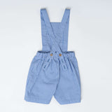 Schnittmuster Latzhose MAX in blau-weiß gestreift, ideal für Babys und Kinder – 2-in-1 kurz und lang.