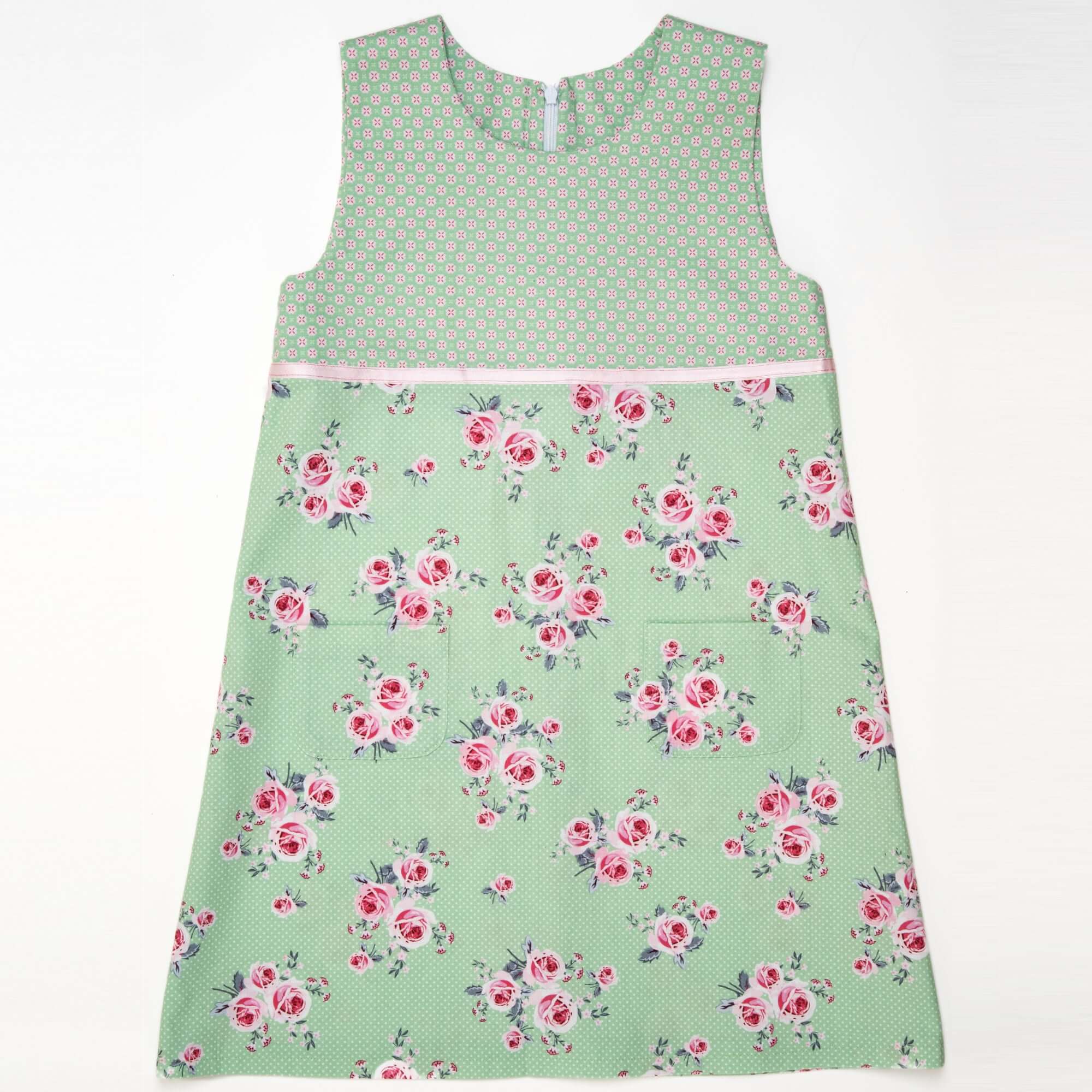 Girls Sleeveless Dress Pattern Summer Pinafore Design Easy Sewing Project Kids Clothing Pattern PDF Download Digital Blueprint Cotton Dress Instructions Pocket Detail Ribbon Accent Casual Style Youth Fashion Simple Construction Guide