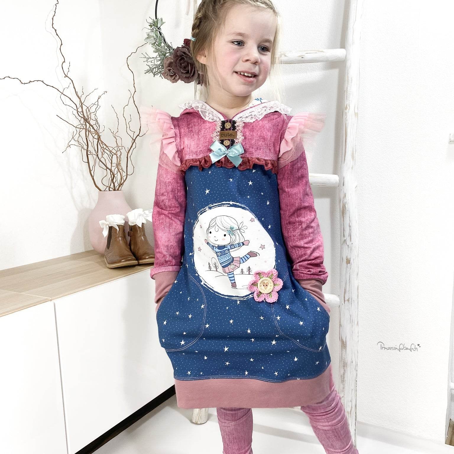 Schnittmuster Sweatkleid Milli inkl. Beamerdatei GR. 116-140 - Sewando