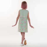 Digital Sewing Pattern Girls Summer Dress Download PDF Instructions Kids Pinafore Design Easy Project Guide Sleeveless Style Cotton Dress Youth Fashion Blueprint Simple Construction Steps Pocket Detail Ribbon Accent Beginner Friendly
