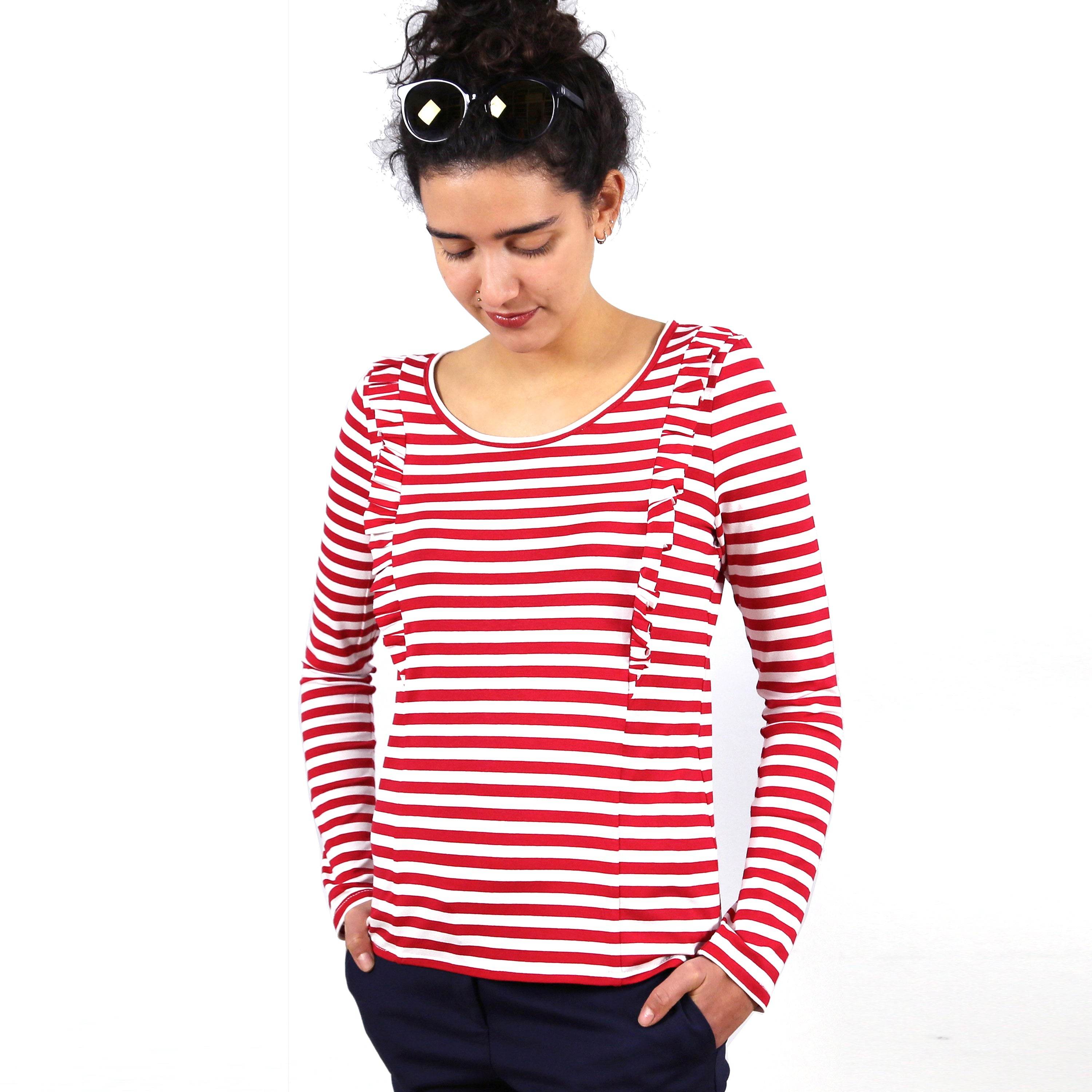 Rüschenshirt FRAU SARA | Schnittmuster Gr. XS – XXL - Sewando