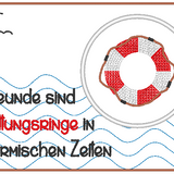 Stickdatei - Mugrug "Freunde sind wie Rettungsringe..."
