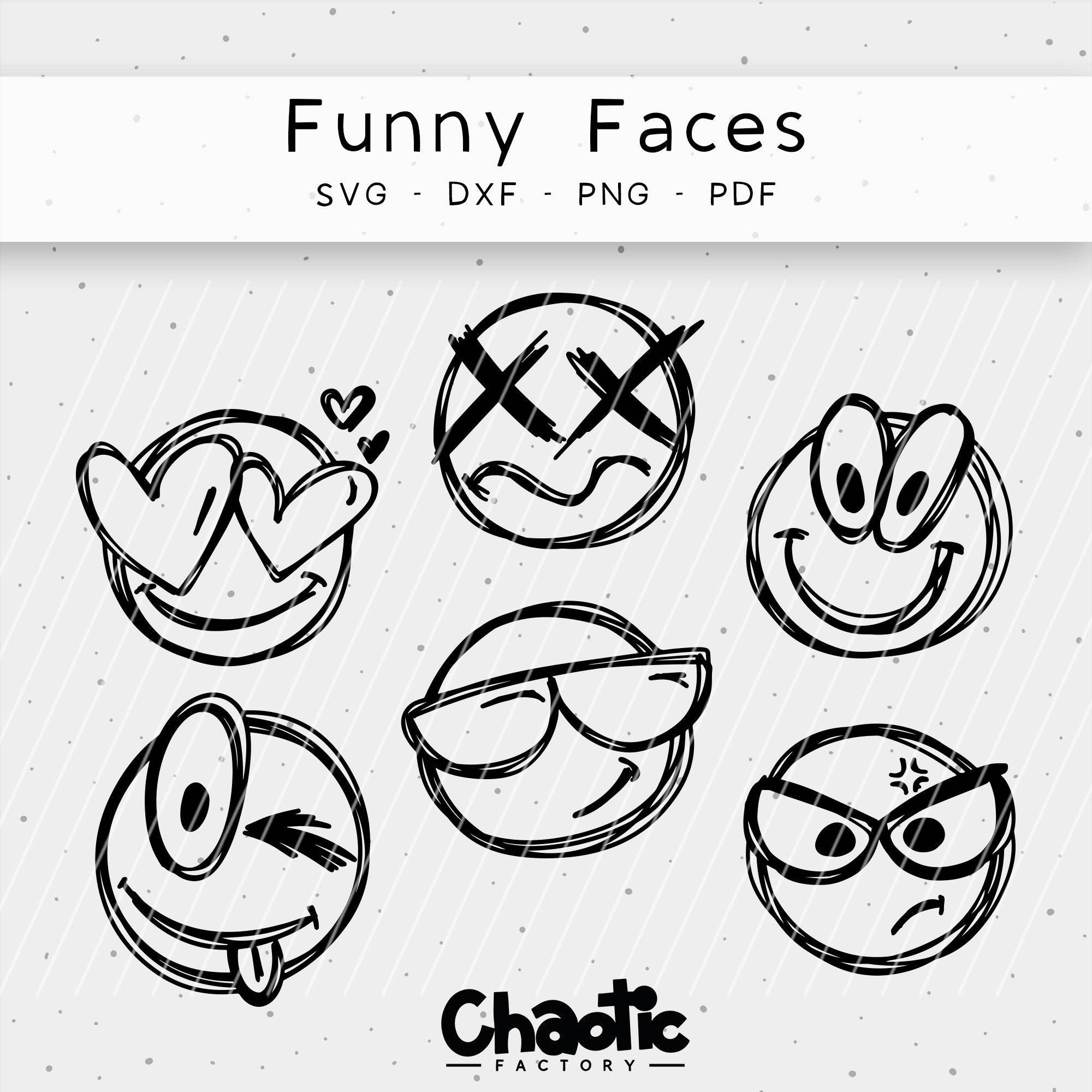 Plotterdatei Funny Faces - Sewando