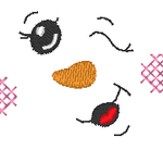 Stickdatei - 6 Schneemänner mit Gesicht (ITH und Doodle) - Sewando