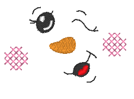 Stickdatei - 6 Schneemänner mit Gesicht (ITH und Doodle) - Sewando