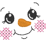 Stickdatei - 6 Schneemänner mit Gesicht (ITH und Doodle) - Sewando