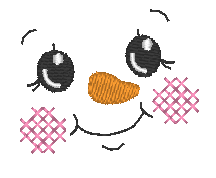 Stickdatei - 6 Schneemänner mit Gesicht (ITH und Doodle) - Sewando
