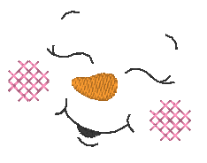 Stickdatei - 6 Schneemänner mit Gesicht (ITH und Doodle) - Sewando