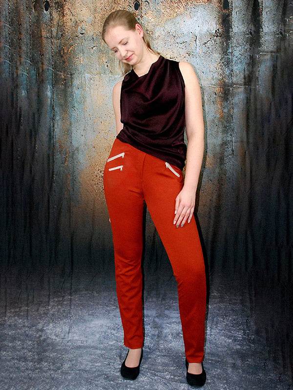 Schnittmuster Gianna - Stretchhose mit Reißverschlusstaschen Gr. 34-54 - Sewando