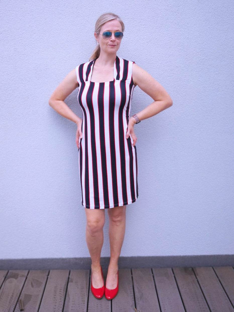 Schnittmuster Ginette - Shirt oder Kleid mit Trapezausschnitt und Raffung Gr. 34-54 - Sewando
