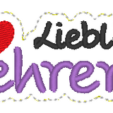 Stickdatei Anhänger - Set "Beste/r Lehrer/in" & "Lieblingslehrer/in"