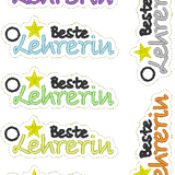 Stickdatei Anhänger - Set "Beste/r Lehrer/in" & "Lieblingslehrer/in"