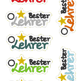 Stickdatei Anhänger - Set "Beste/r Lehrer/in" & "Lieblingslehrer/in"
