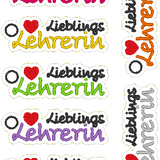 Stickdatei Anhänger - Set "Beste/r Lehrer/in" & "Lieblingslehrer/in"