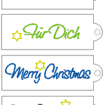 Stickdatei - DANKE / MERCI Verpackung für Weihnachten - Sewando