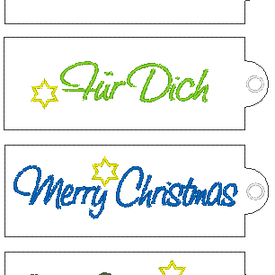 Stickdatei - DANKE / MERCI Verpackung für Weihnachten - Sewando