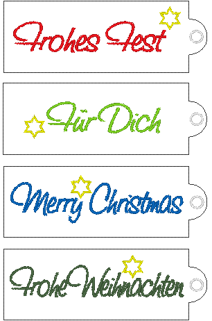 Stickdatei - DANKE / MERCI Verpackung für Weihnachten - Sewando