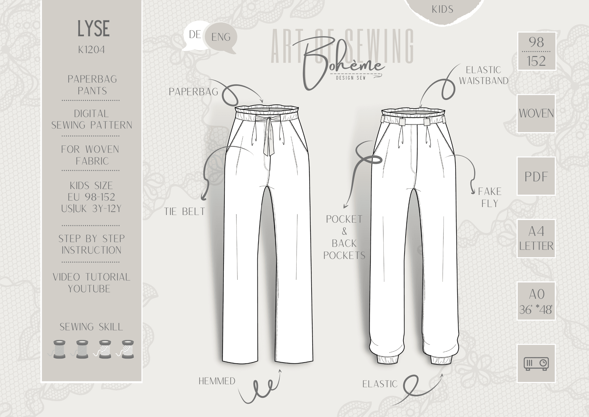 LYSE.hose | Kinder | 98-152 | Schnitt : - Sewando