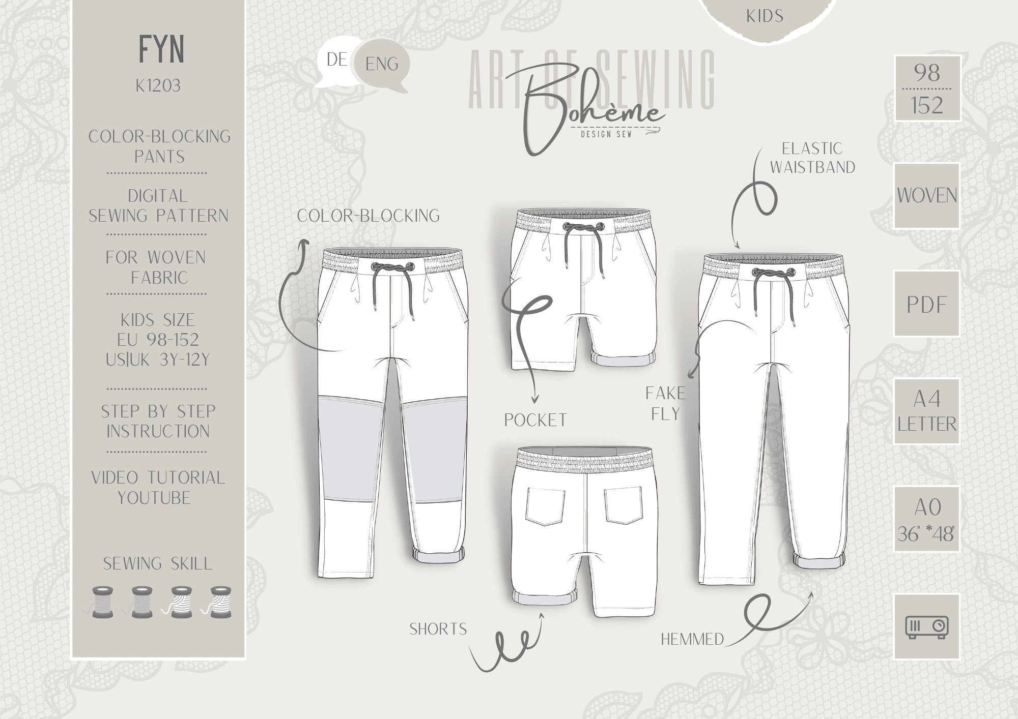 FYN.hose | Kinder | 98-152 | Schnitt : - Sewando
