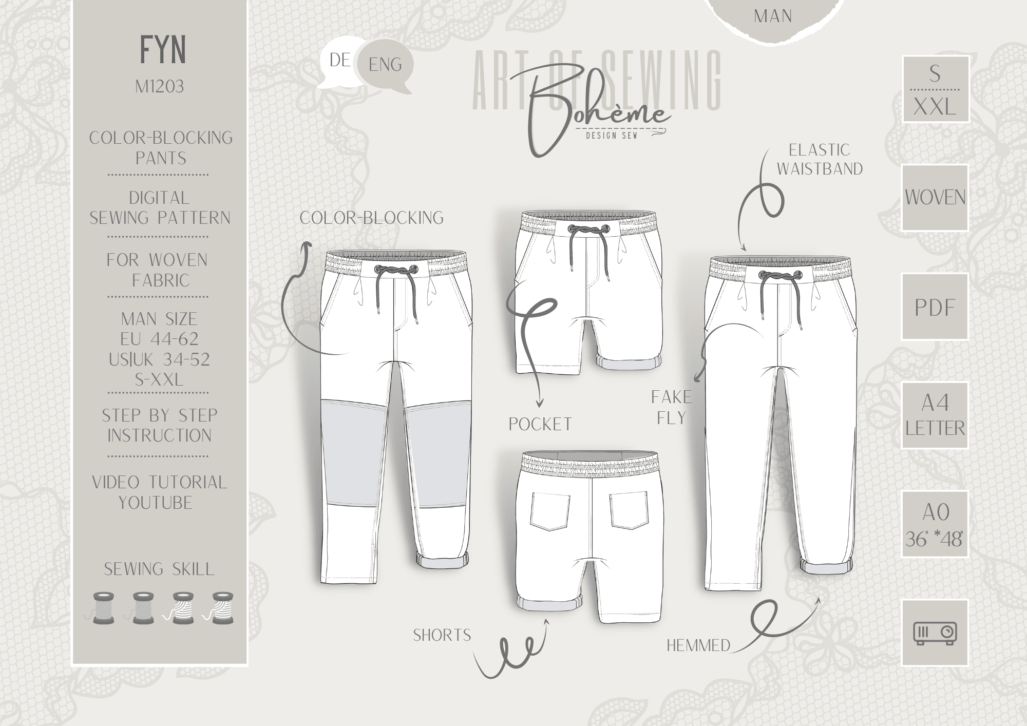 FYN.hose | Herren | 44-62 | Schnitt : - Sewando