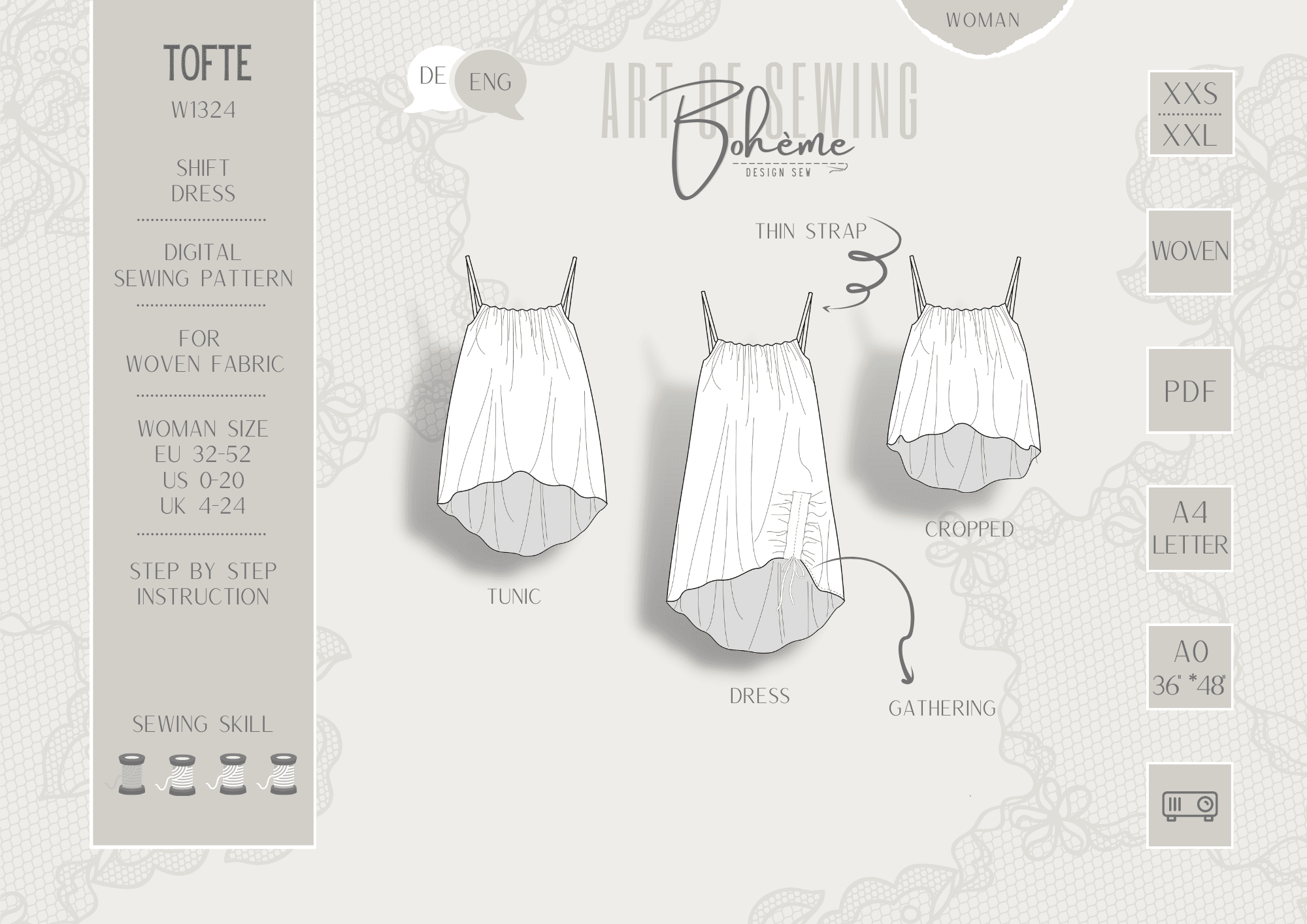 TOFTE.tunika | Damen | 32-52 | Schnitt : - Sewando