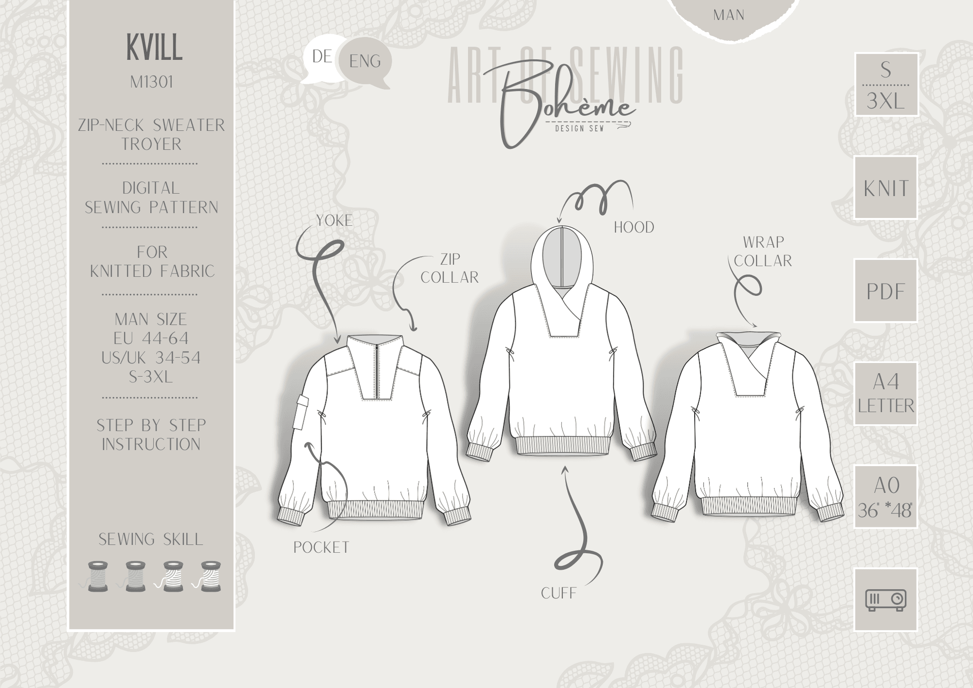 KVILL.troyer | Herren | 44-64 | Schnitt : - Sewando