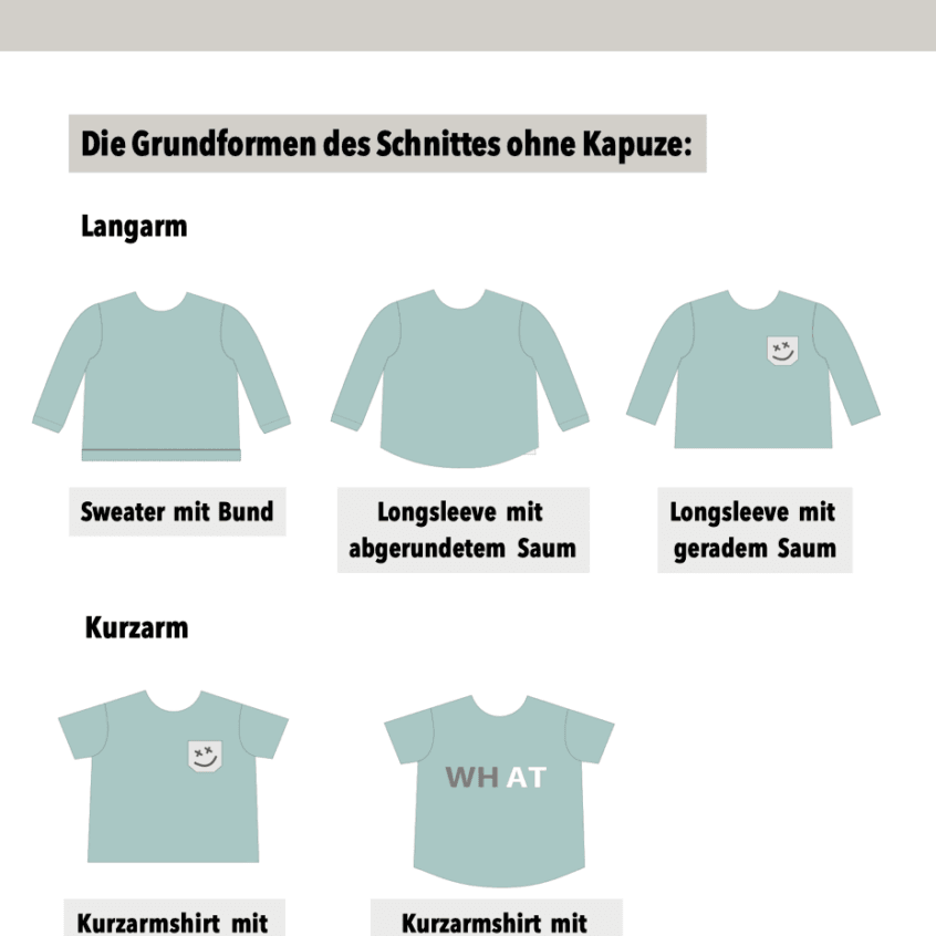 SPARPAKET (3Ebooks) BEAMER Basicline Sweater 69-170cm Longsleeve, Shirt, DIN A0,BESONDERES PASSFORMSYSTEM - Sewando