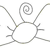 Stickdatei - Doodle-Applikation "Affenbaby" mit Accessoires