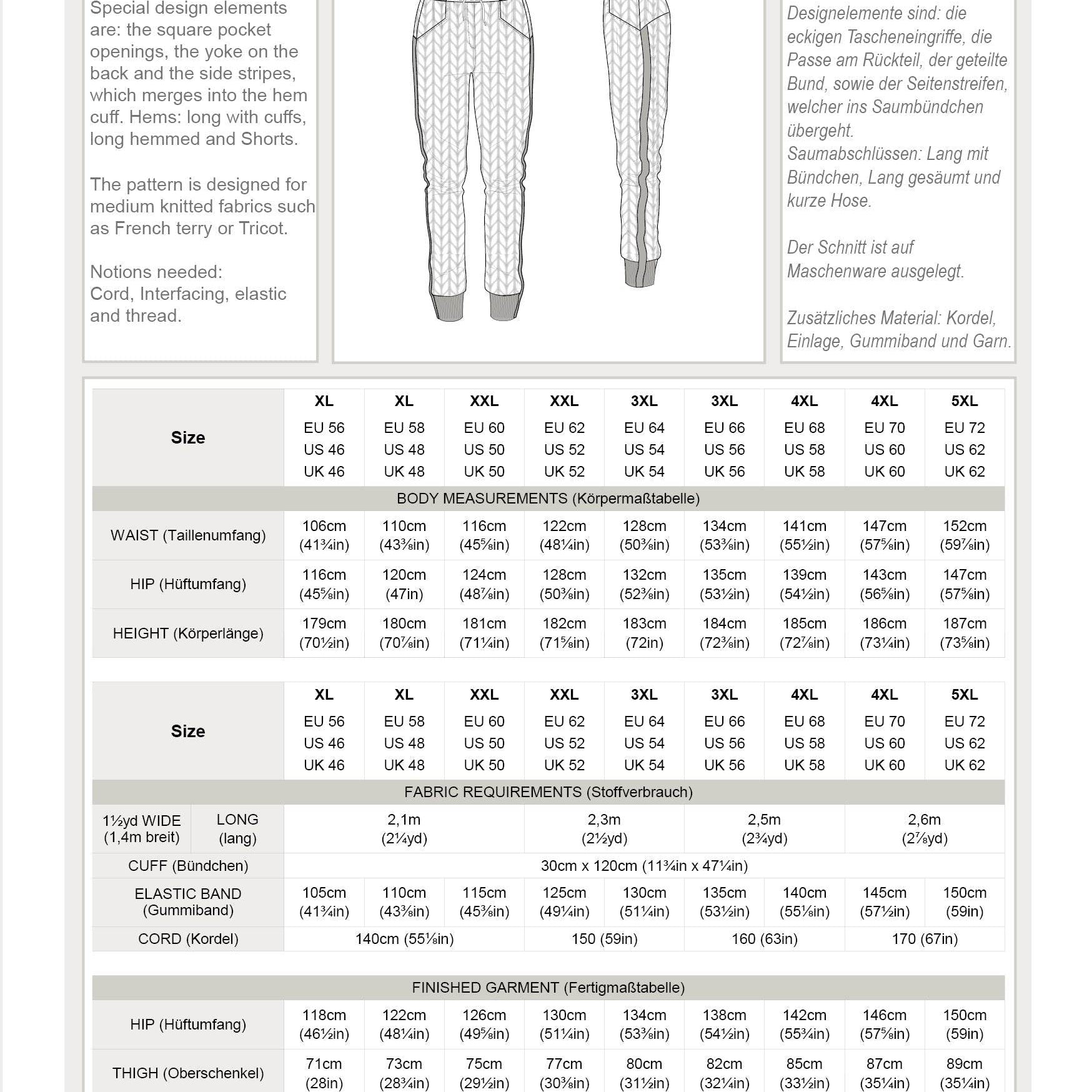 HÅLIN.jogger | Herren Plus | 56-72 Schnitt : - Sewando