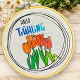 Hallo Frühling | SVG, DXF & PNG Plotterdatei, Laserdatei - Sewando