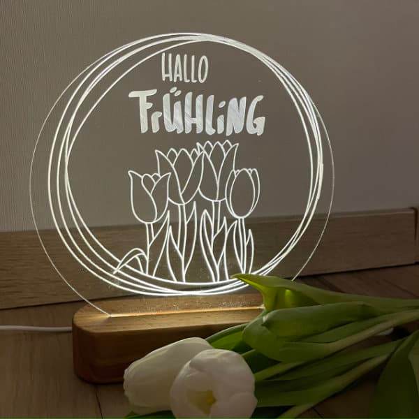 Hallo Frühling | SVG, DXF & PNG Plotterdatei, Laserdatei - Sewando