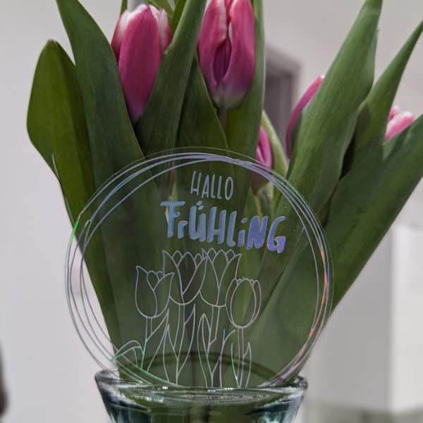 Hallo Frühling | SVG, DXF & PNG Plotterdatei, Laserdatei - Sewando