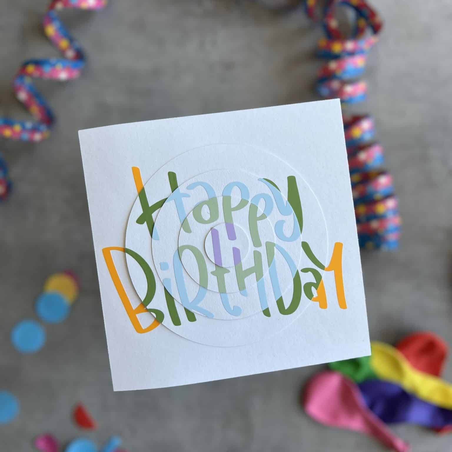 Happy Birthday Drehkarte | SVG, DXF & PNG Plotterdatei - Sewando