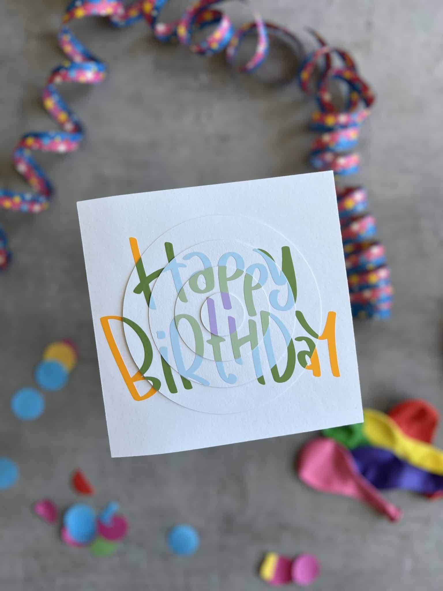 Happy Birthday Drehkarte | SVG, DXF & PNG Plotterdatei - Sewando