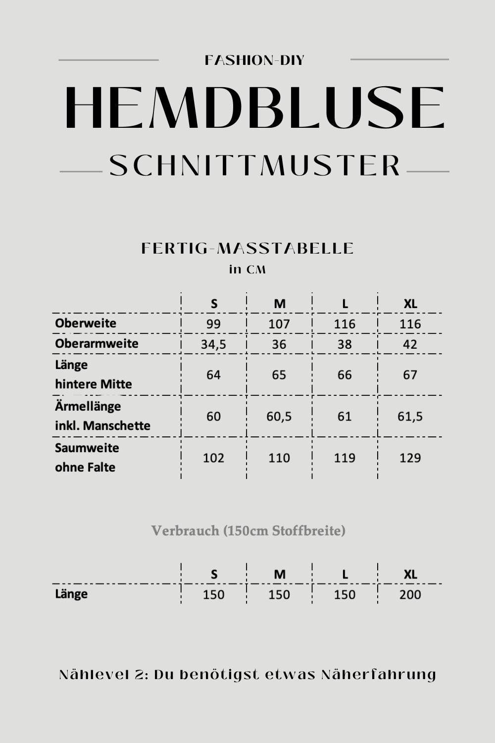 E-Book und Schnittmuster | Hemdbluse S-XL - Sewando