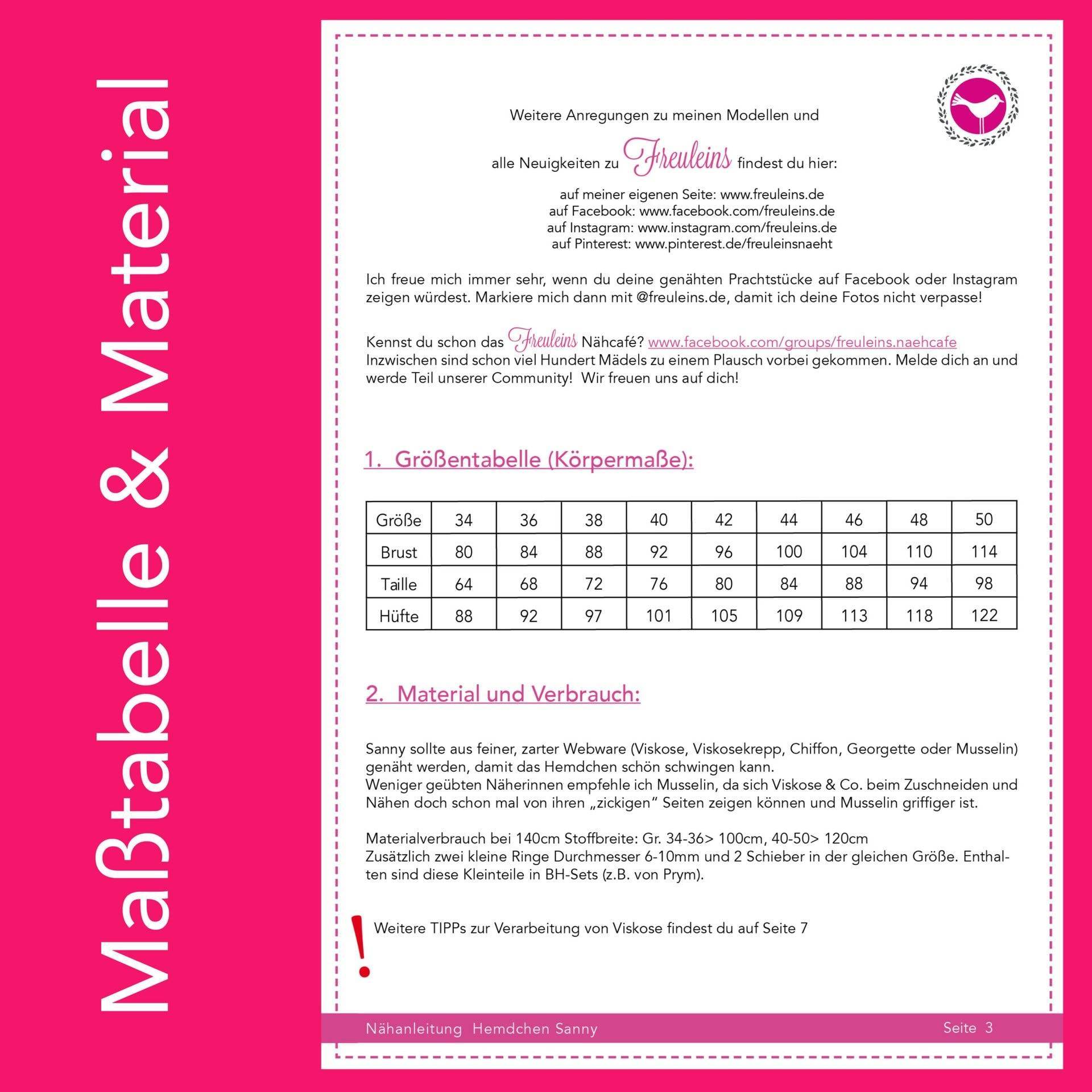 Schnittmuster Hemdchen Sanny Gr. 34–50 – PDF A4 & A0 inkl. Anleitung - Sewando