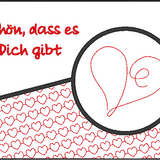 Stickdatei - Mugrug-Set "Schön, dass es Dich gibt" Stickdatei (4 Motive)