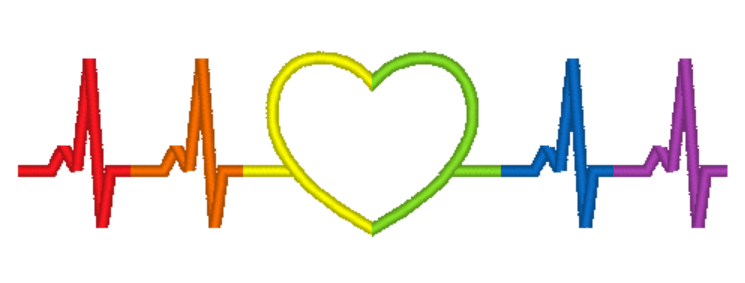 Stickdatei - Herzfrequenz Regenbogen - Sewando