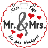 Stickdatei - Drehkalender "Countdown bis zur Hochzeit"