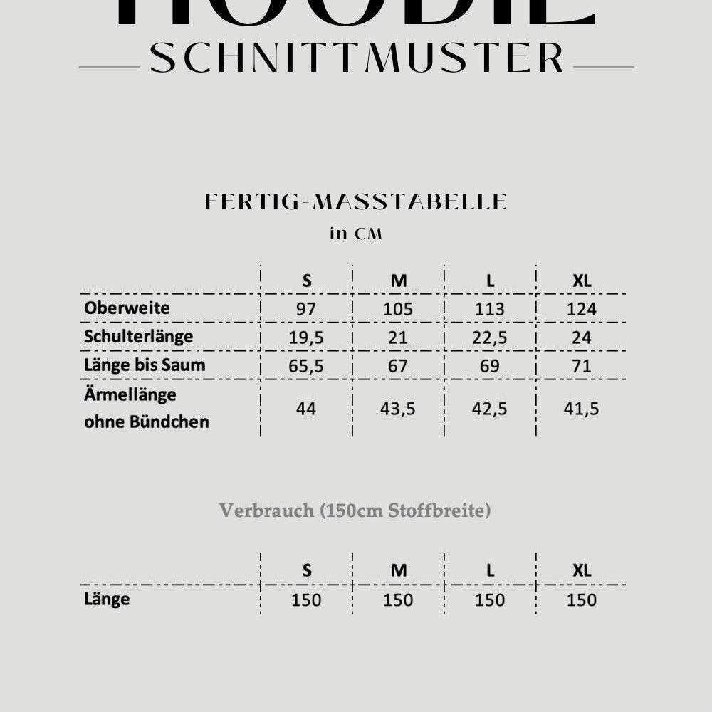 E-Book und Schnittmuster | Hoodie S-XL - Sewando