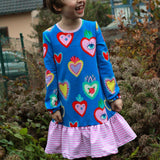 Rüschenkleid Gr. 86-122 in 3 Weiten je Größe auch für schmale und kräftige Kids