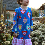 Rüschenkleid Gr. 128-164 3 Weiten je Größe auch für schmale und kräftige Kids