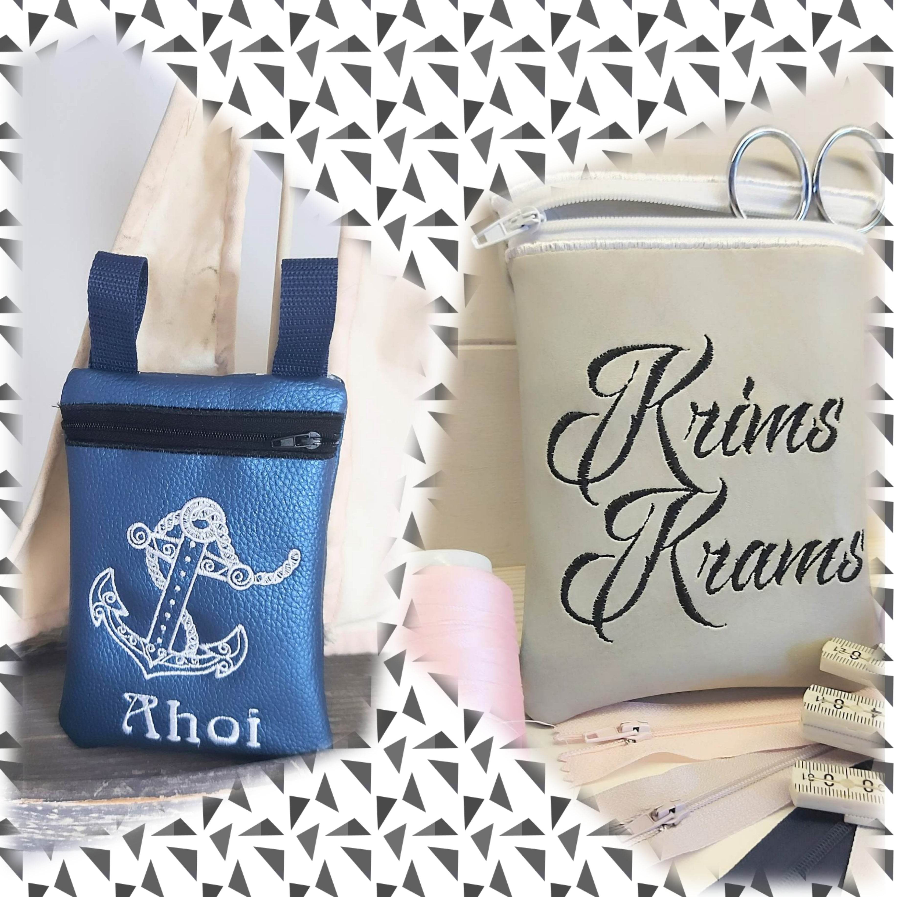 Taschenset ITH 10x10 und 13x18 4 Designs, zwei größen. Anker Stickdatei - Sewando