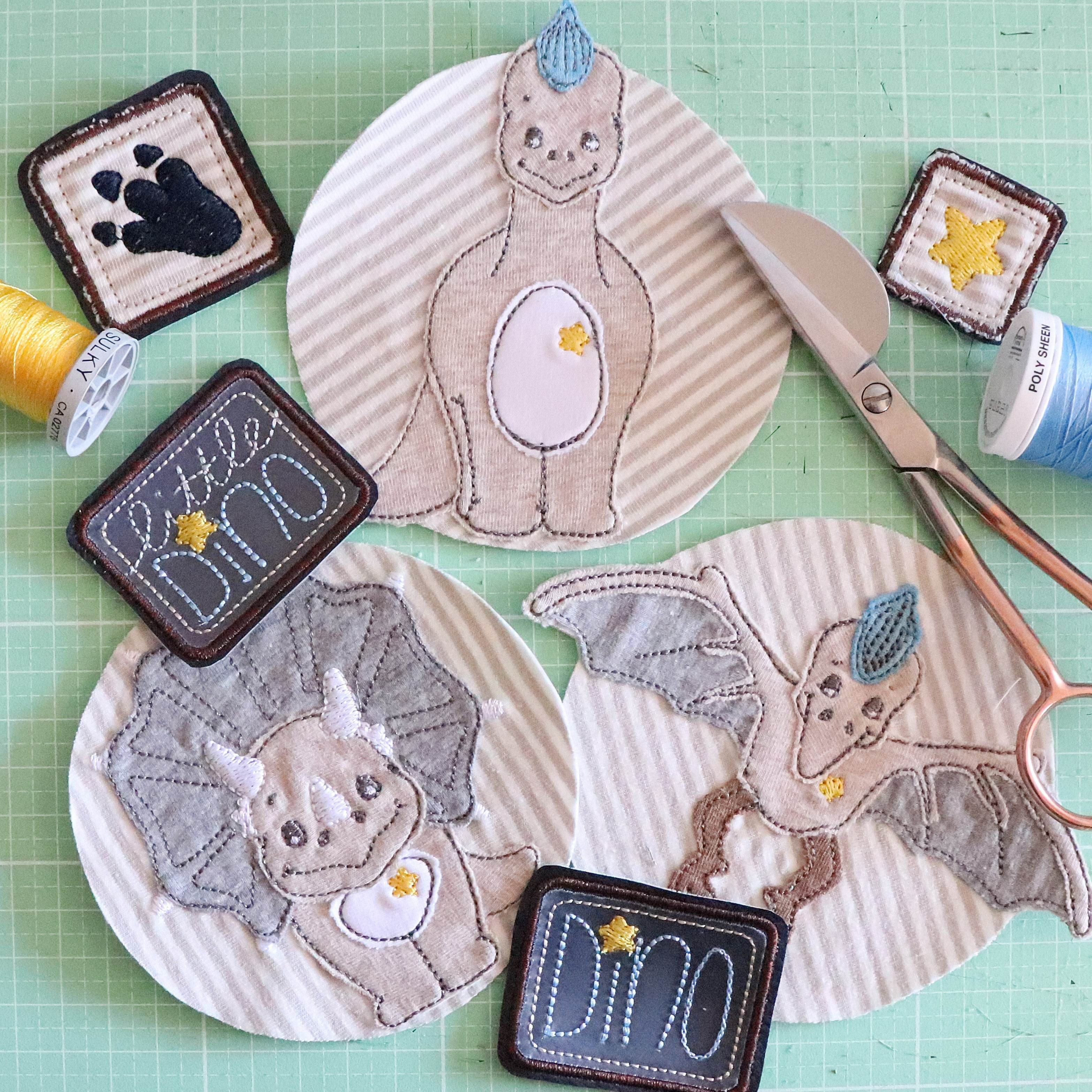 Stickdatei Little Dinos - Rahmen 10x10 - Sewando
