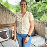 Schnittmuster Bluse DAISY - V-Ausschnit mit Rüsche, Kurzarm | Gr. 32-50 (PDF) - Sewando