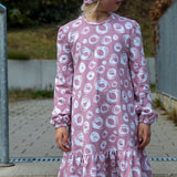 Rüschenkleid Gr. 86-122 in 3 Weiten je Größe auch für schmale und kräftige Kids