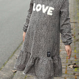 Rüschenkleid Gr. 86-122 in 3 Weiten je Größe auch für schmale und kräftige Kids