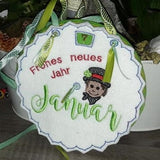 Stickdatei-Set "Jahres-Drehkalender" für 12 Monate