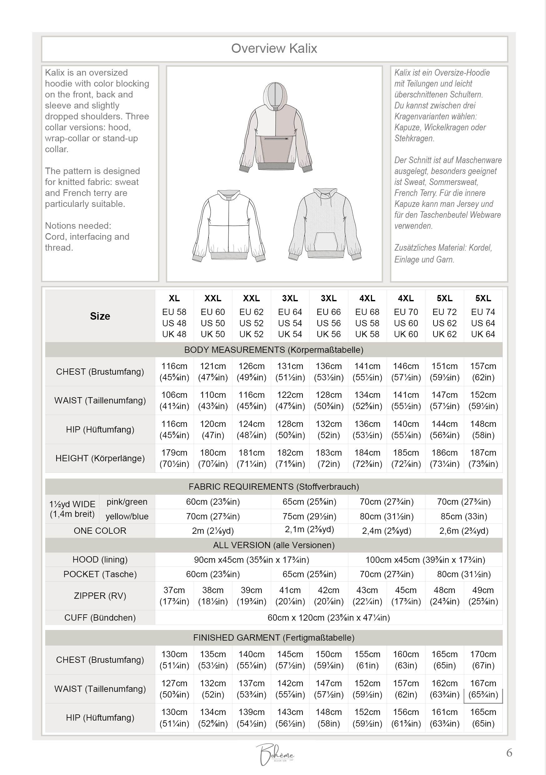KALIX.hoodie | Herren Plus | 58-74 | Schnitt : - Sewando